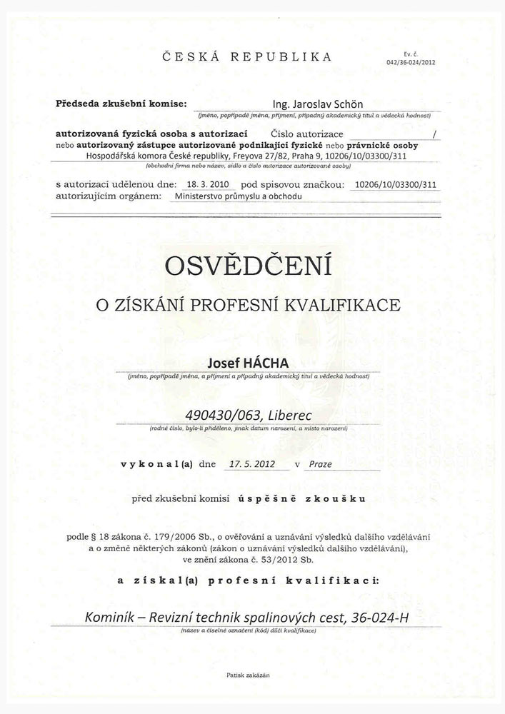 Profesní průkaz — Hacha